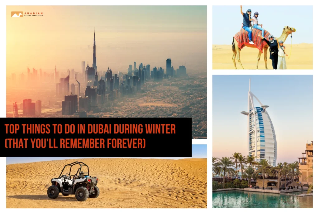 Tourists enjoying desert safari and city attractions – things to do in Dubai during winter
